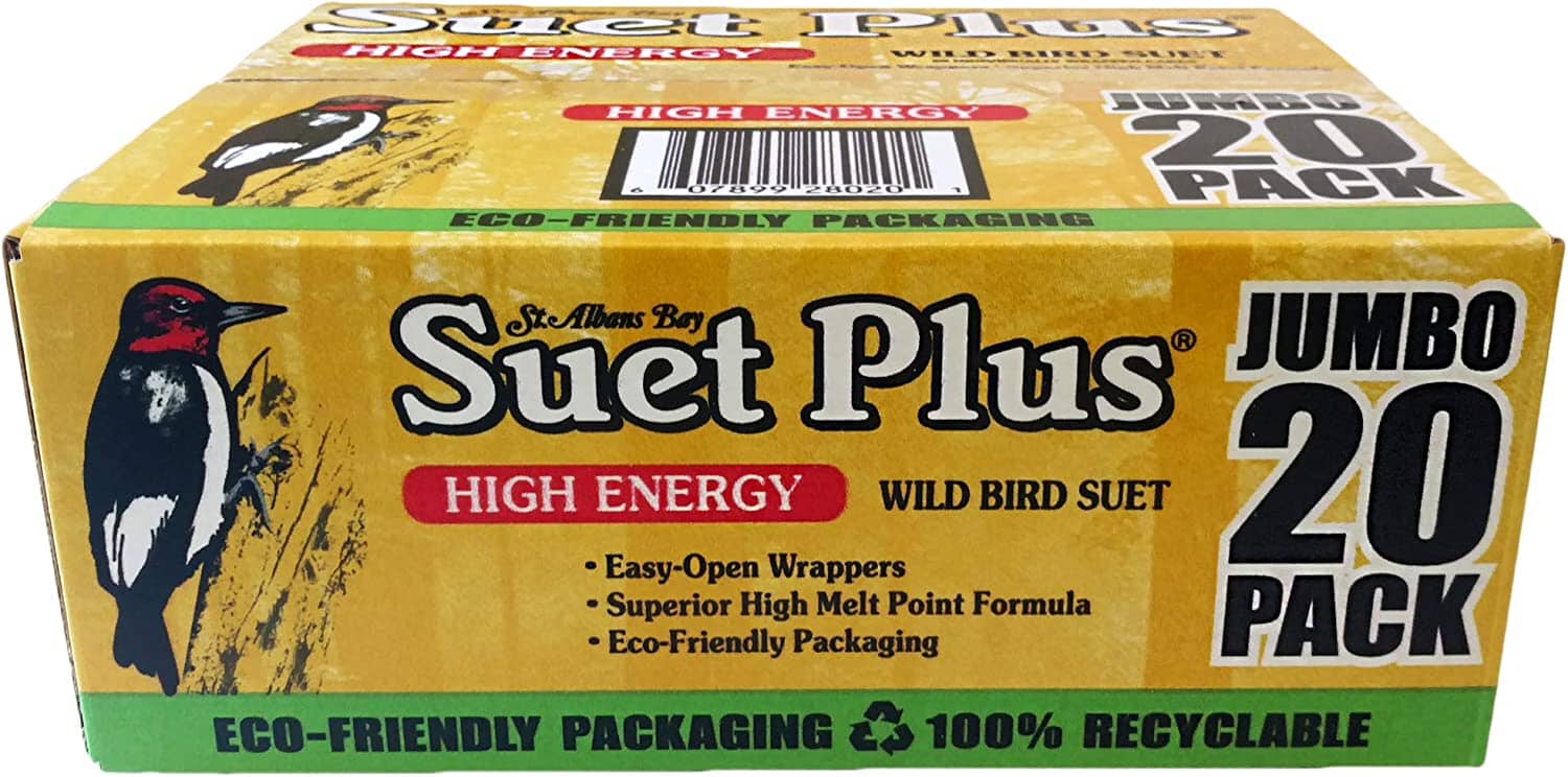 Suet Cakes Plus High Energy Jumbo Wild Bird Food - High Energy - 20 Pack  