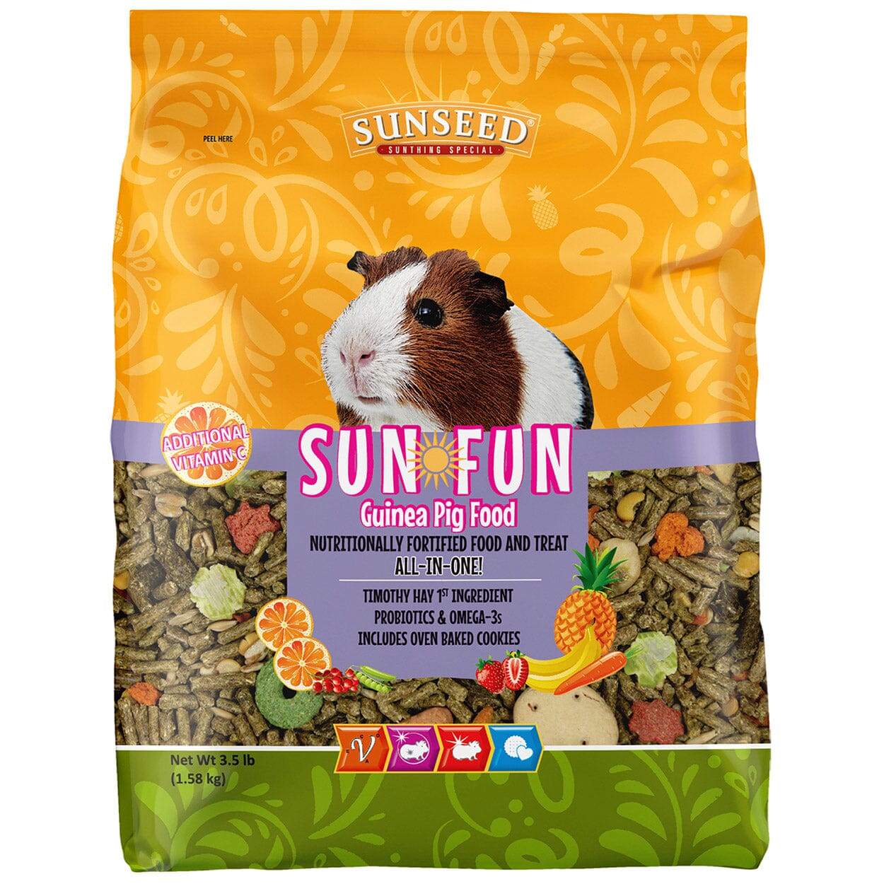 Sunseed Sun-Fun Guinea Pig Food - 3.5 lb - Pack of 6  