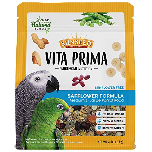 Sunseed Vita Prima - Safflower Formula Medium & Large Parrot Food - 4 lb - Pack of 6  