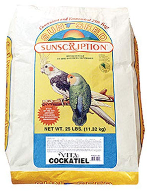 Sunseed Vita Sunscription Cockatiel & Lovebird Diet - 25 lb