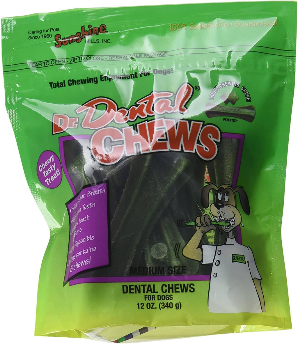 Sunshine Mills Dr. Dental Chews Natural Dog Treats - 12 oz - Case of 6  