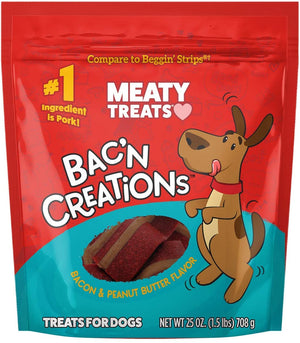 Sunshine Mills Meaty Treats Bacon/Peanut Butter Creations Baked Dog Treats - 25 oz - Ca...