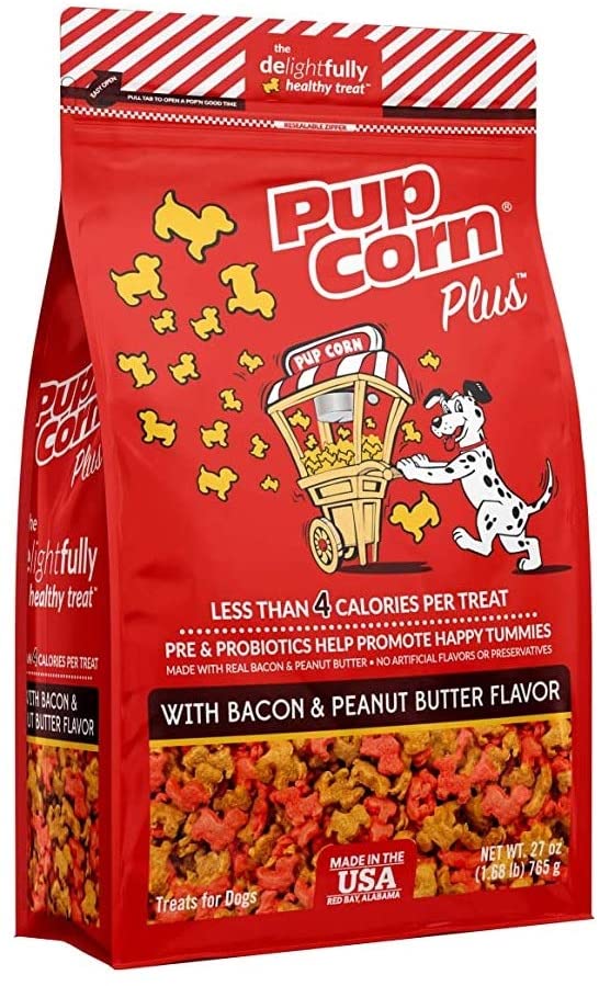 Sunshine Mills Pupcorn Plus Bacon & Peanut Butter Natural Dog Treats - 4 oz - Case of 6  