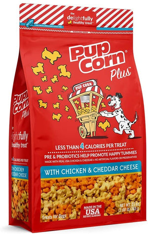 Sunshine Mills Pupcorn Plus Chicken & Cheddar Natural Dog Treats - 4 oz - Case of 6