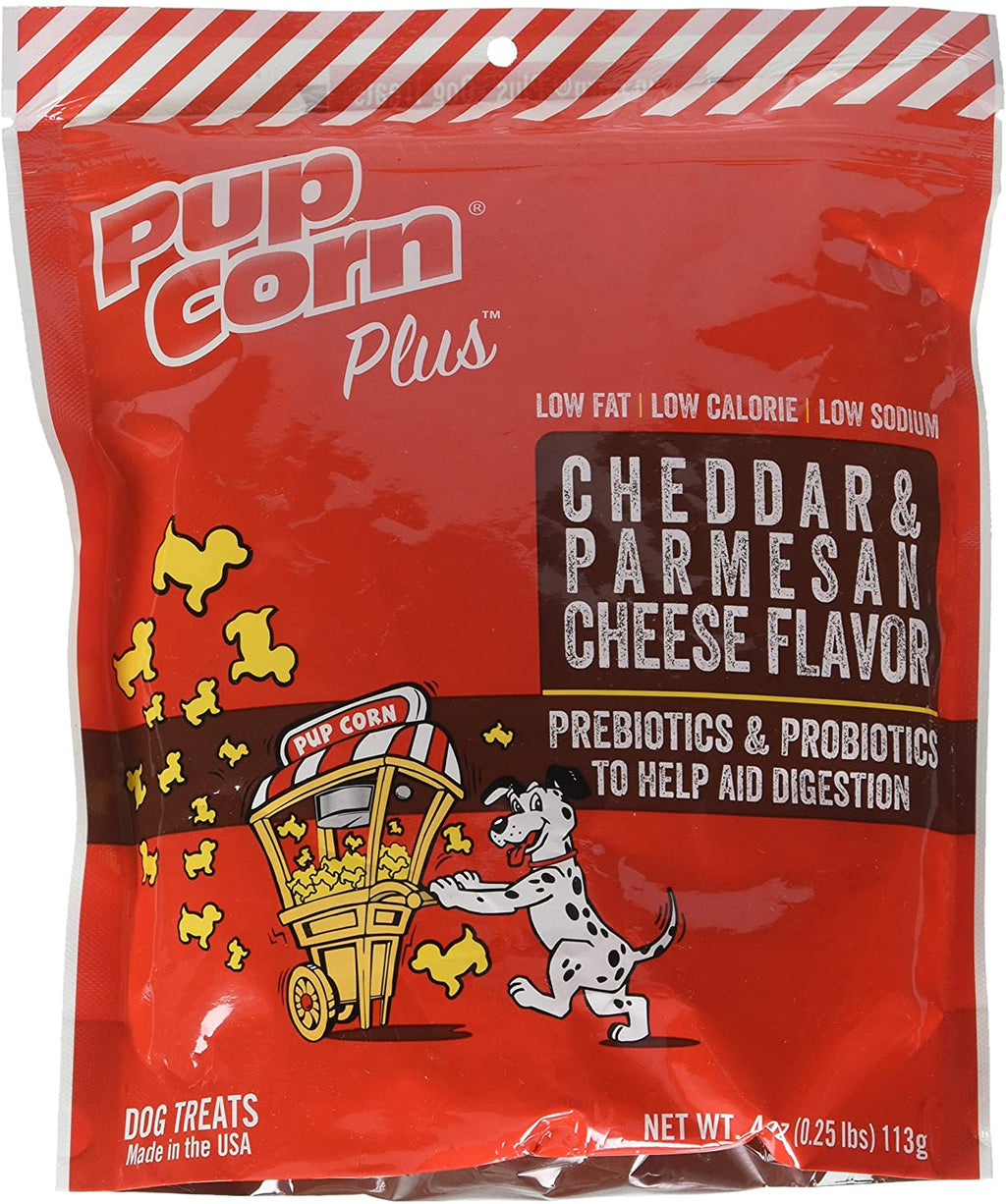 Sunshine Mills Pupcorn Plus Parmesan & Cheddar Cheese Natural Dog Treats - 4 oz - Case ...