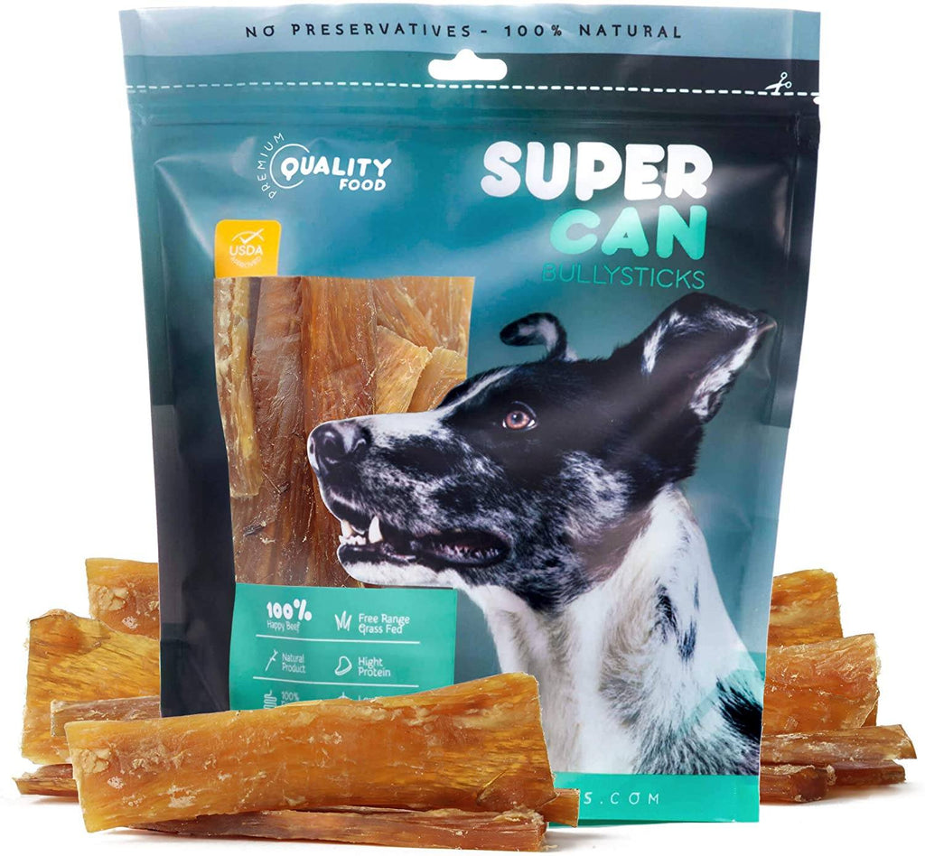 Supercan Beef Backstrap Tendons Natural Dog Treats - 12 Inch - 50 Count  
