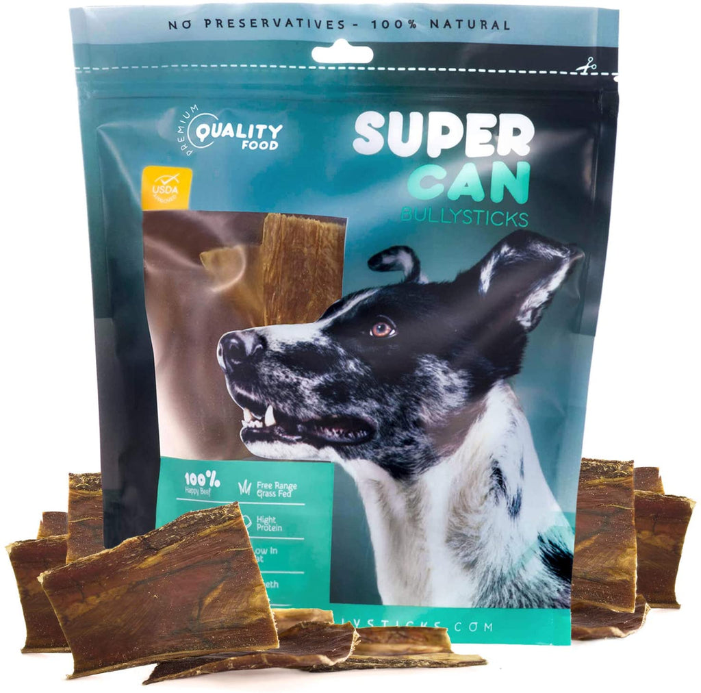 Supercan Beef Gullet Strips Dog Jerky Treats - 12 Inch - 100 Count  