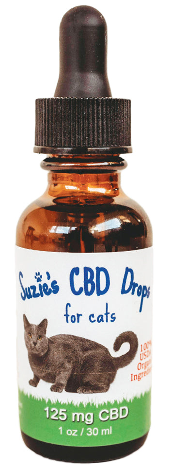 Suzie's CBD Treats Cat Cat Health Supplements - 1 oz (125mg) CBD Dropper  