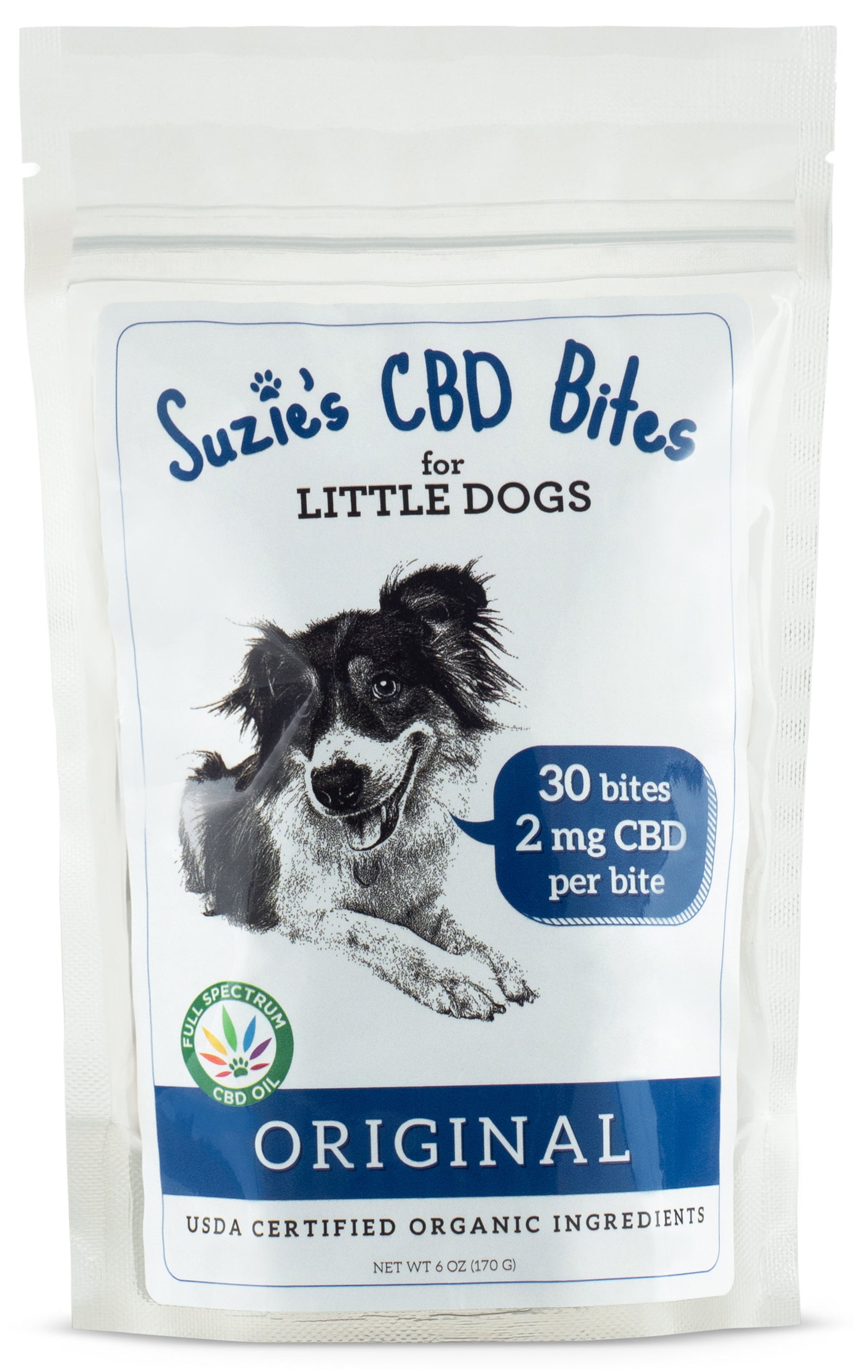 Suzie's CBD Treats CBD Bites for Small Dogs Original 2 mg Dog Biscuits - 30 ct Bag  