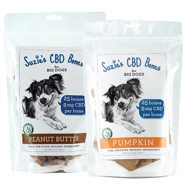 Suzie's CBD Treats CBD Bones for Big Dogs Peanut Butter - 16 Oz - 25 Count  