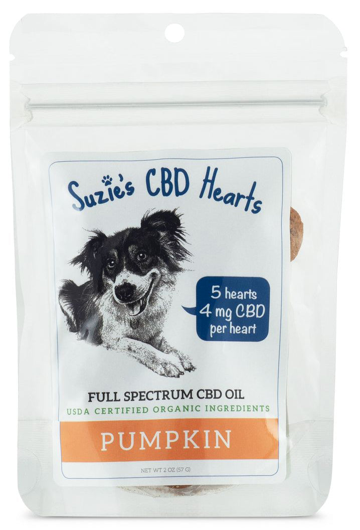 Suzie's CBD Treats Pumpkin 4mg 5pk treat Dog Biscuits - 2 oz Bag  