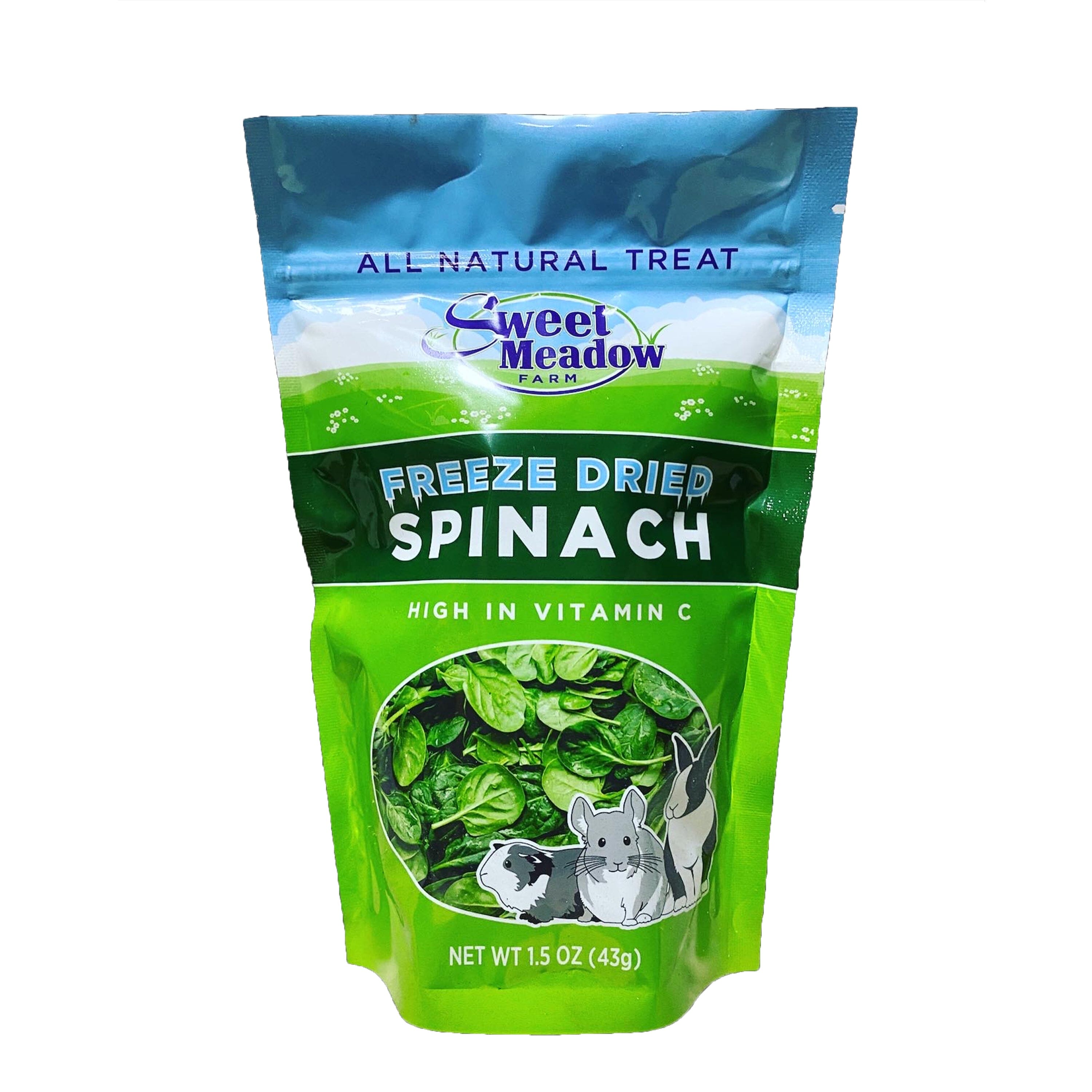 Sweet Meadow Farm Freeze Dried Spinach All Natural Small Animal Treat - 1.5 Oz  