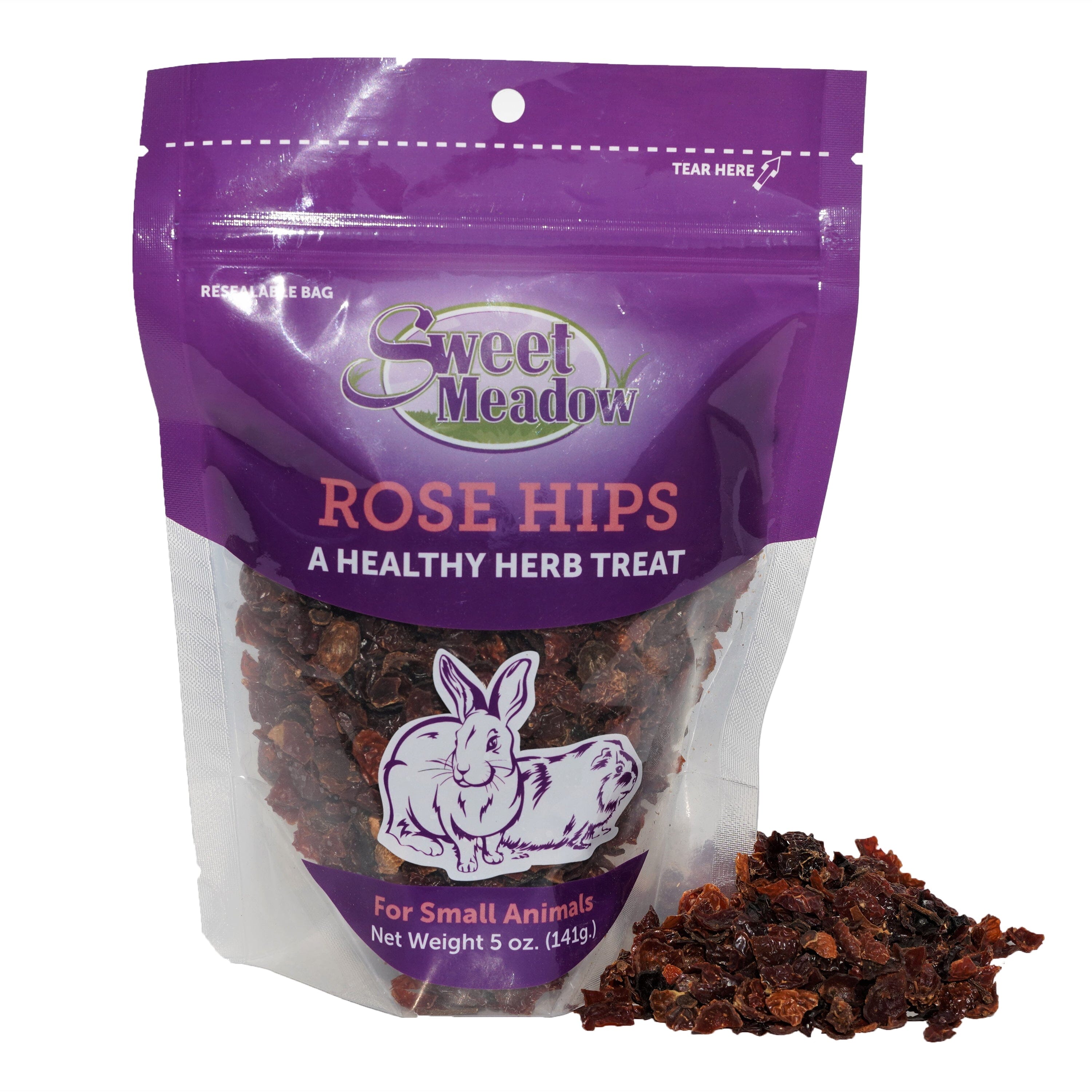 Sweet Meadow Farm Rose Hips Healthy Herb Small Animal Treat - 5 Oz  