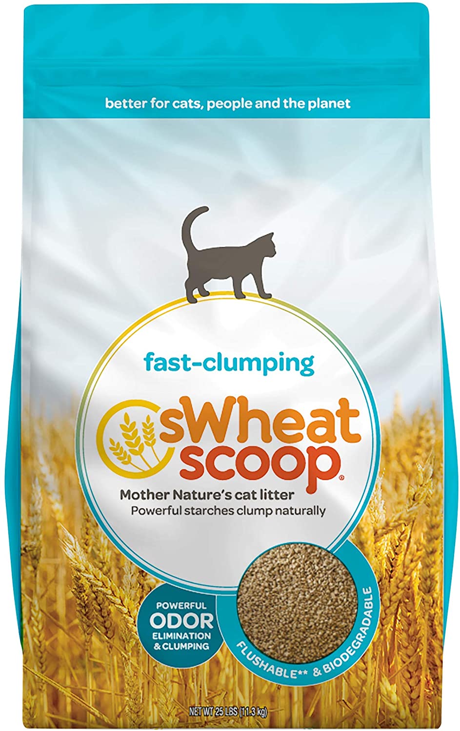 Swheat Scoop Fast Clumping Wheat Regular Cat Litter - 25 lb Bag  