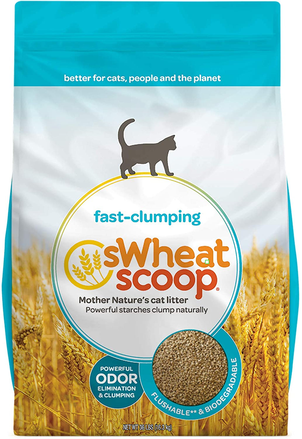 Swheat Scoop Fast Clumping Wheat Regular Cat Litter - 36 lb Bag  