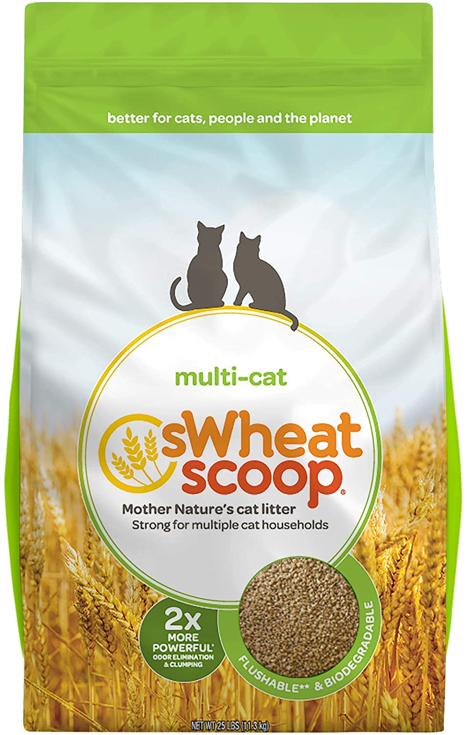 Swheat Scoop Multi-Cat Wheat Cat Litter - 25 lb Bag  