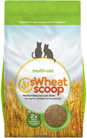 Swheat Scoop Multi-Cat Wheat Cat Litter - 25 lb Bag