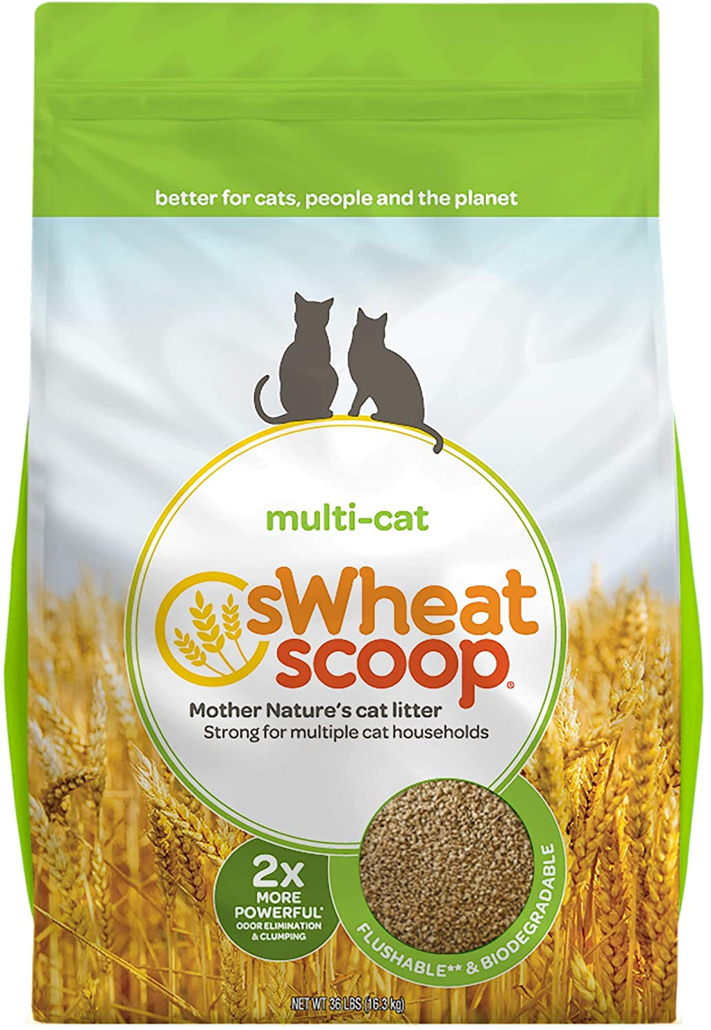 Swheat Scoop Multi-Cat Wheat Cat Litter - 36 lb Bag  