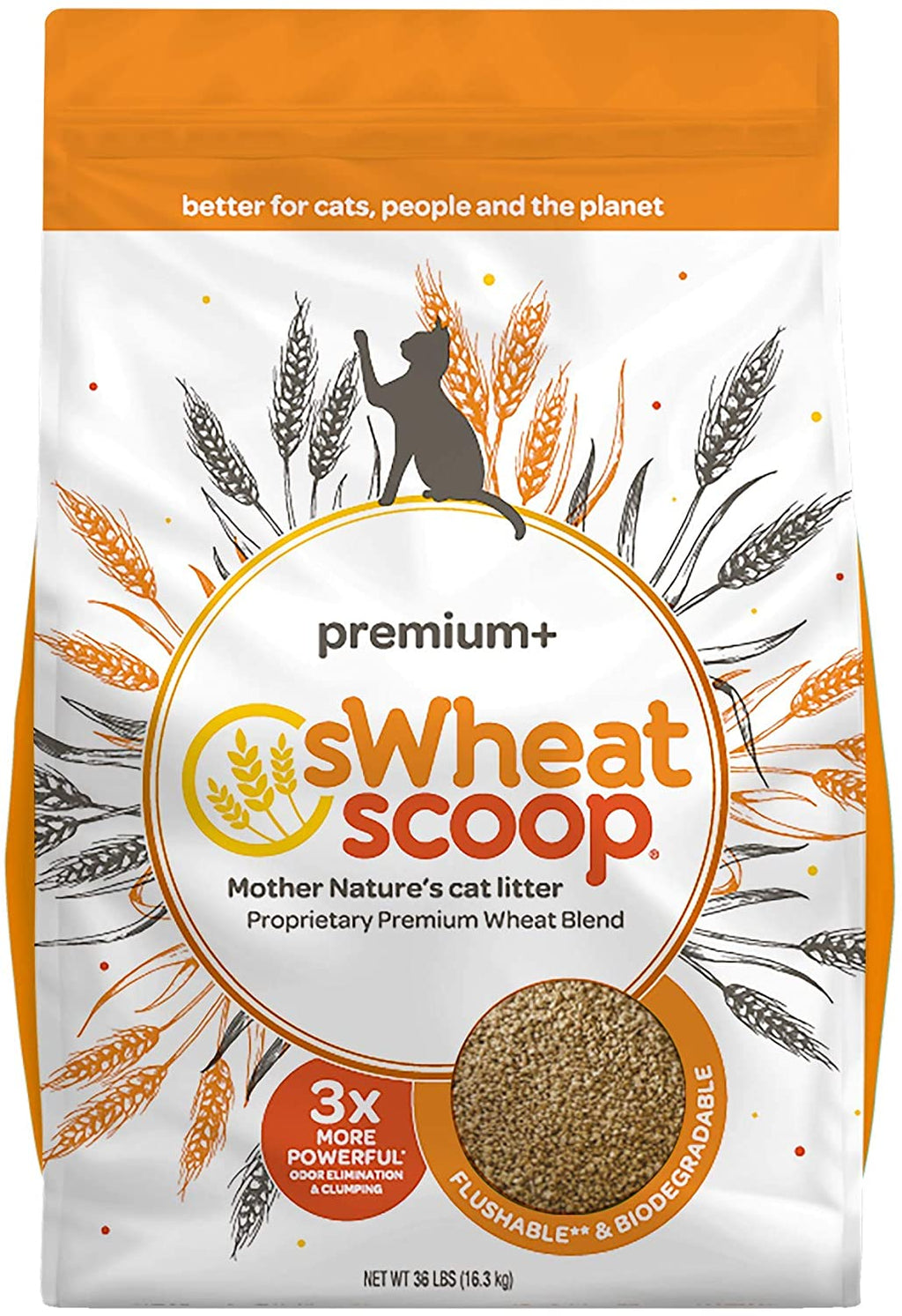 Swheat Scoop Premium + Wheat Cat Litter - 36 lb Bag  