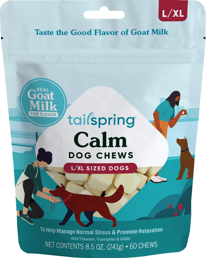 Tailspring Dog Chews Calm Breed Pouch - Large / Extra Large - 60 Count