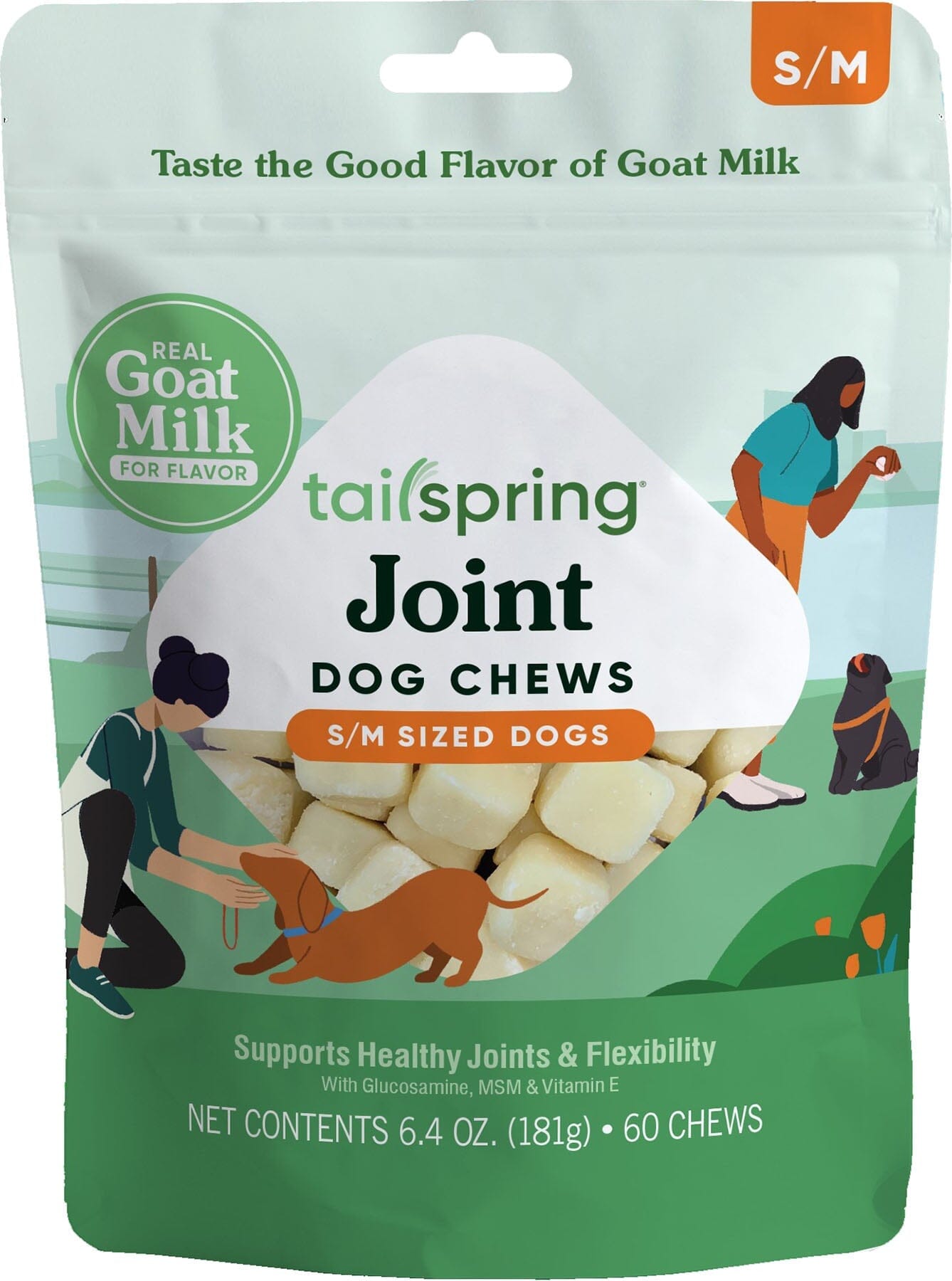 Tailspring Dog Chews Joint Breed Pouch Dog Joint Care - Small /Medium - 60 Count  