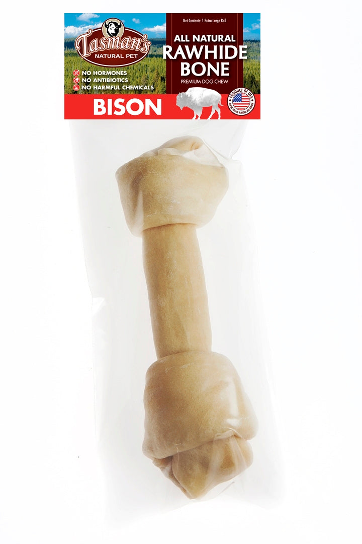 Tasman's Natural Pet Bison Rawhide 11" - 14" Dog Natural Chews - X - Large Bone  