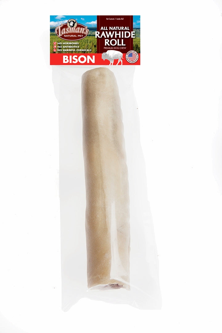 Tasman's Natural Pet Bison Rawhide 9" - 10" Dog Natural Chews - Large Roll  