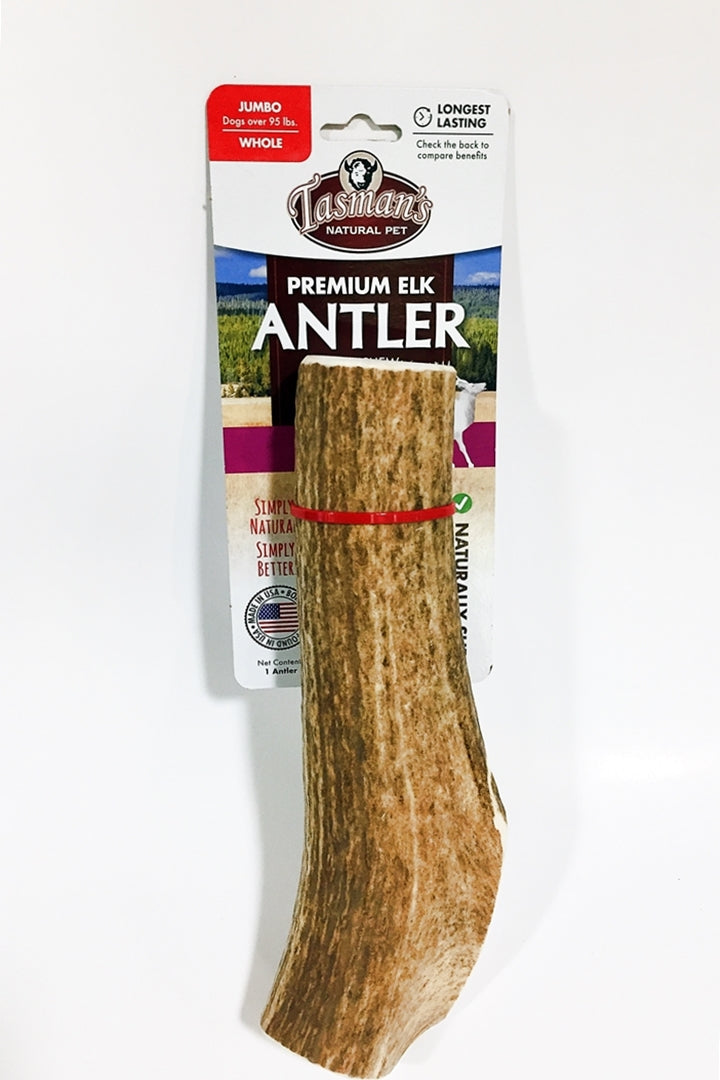 Tasman's Natural Pet Elk Antler Jumbo Dog Natural Chews - Whole  