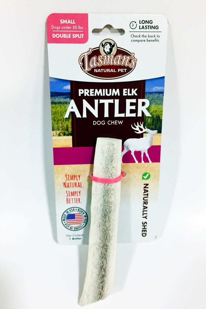 Tasman's Natural Pet Elk Antler Small Dog Natural Chews - Double Split  