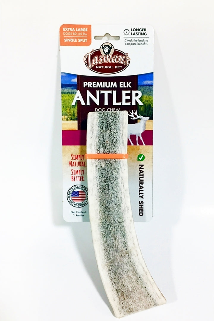 Tasman's Natural Pet Elk Antler X- Large Dog Natural Chews - Single Split  