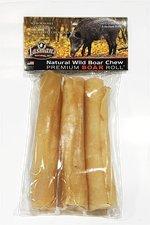 Tasman's Natural Pet Rawhide 6" Wild Boar Medium Rolls Dog Natural Chews - 3 - Pack  