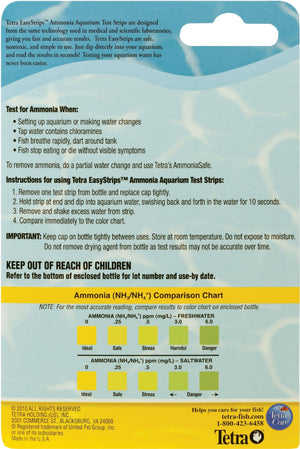 Tetra Easystrips Ammonia Aquarium Test Strips Aquarium Water Test Kit - 25 Pack