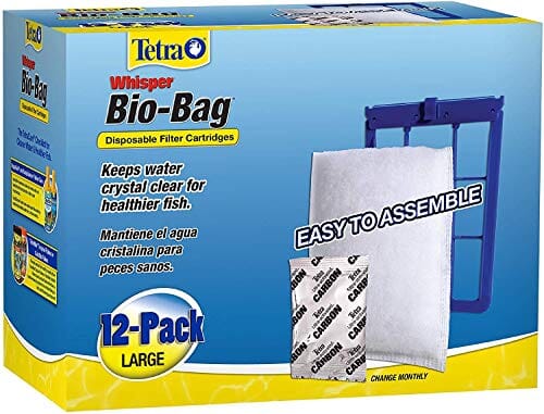 Tetra Whisper Unassembled Bio Bag Cartridge Aquarium Filter Insert - Large - 12 Pack  
