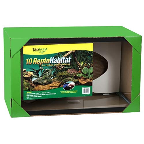 Tetrafauna Reptohabitat Reptile Glass Enclosure - 10 Gal - 20 X 10 X 12  