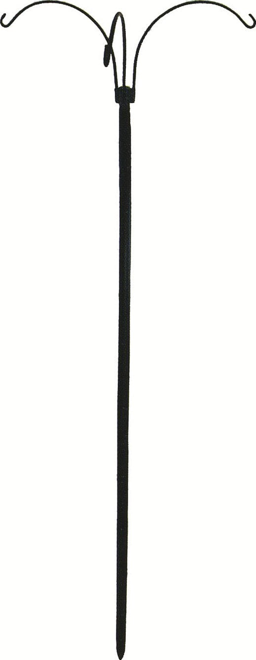 The Hookery Three Arm Shepherd Hook Wild Bird Accessories - Black - 36 In  