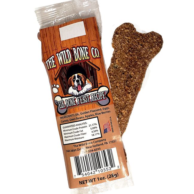The Wild Bone Co. Elk Bone Feast Recipe Crunchy Dog Treats - 24 ct  