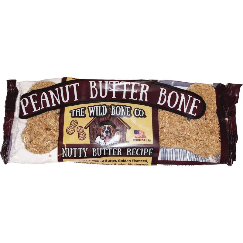 The Wild Bone Co. Peanut Butter Bone Recipe Crunchy Dog Treats - 24 ct  