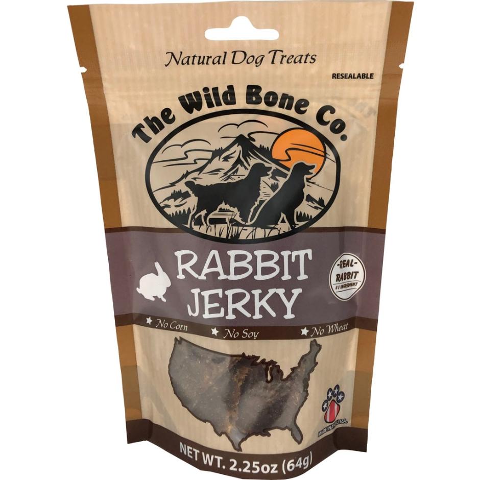 The Wild Bone Co. Rabbit Dog Jerky Treats - 2.25 oz Bag  