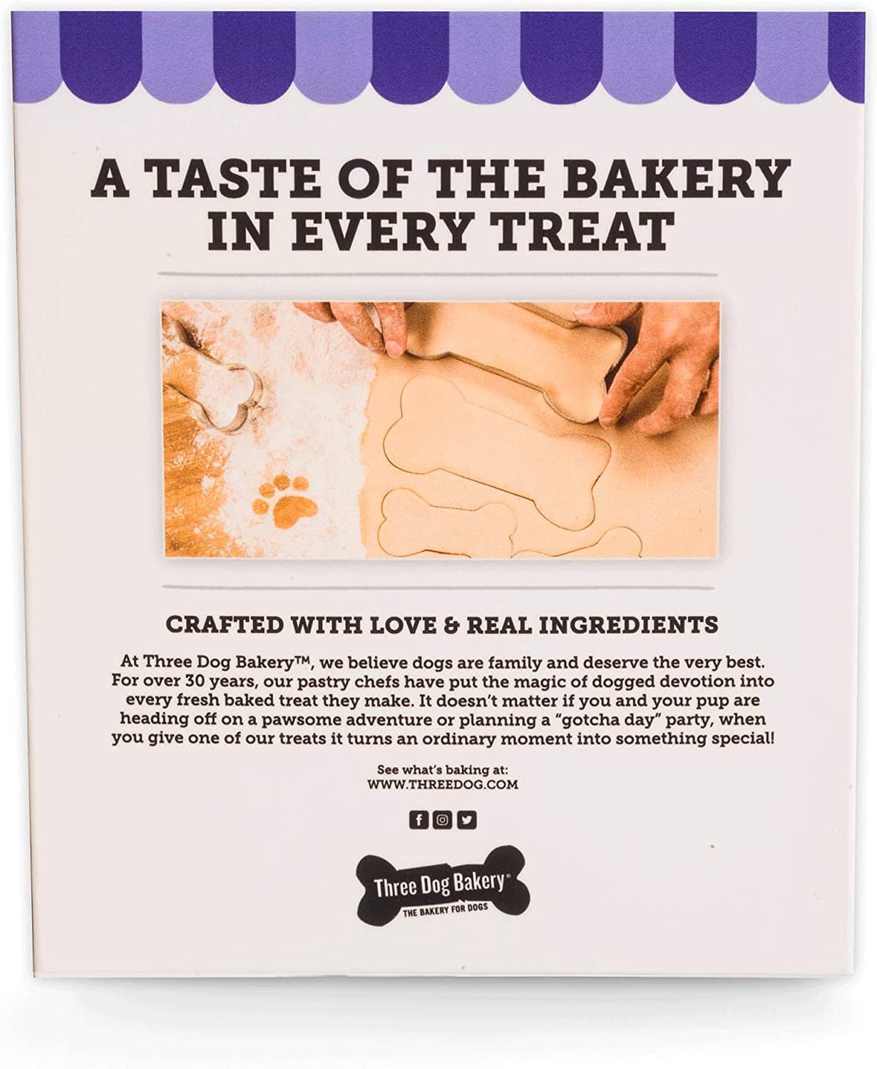 Three Dog Bakery Woofers Grain-Free Soft Baked Classic Cookies Dog Biscuits Treats - Sweet Potato - 13 Oz - 6 Pack  