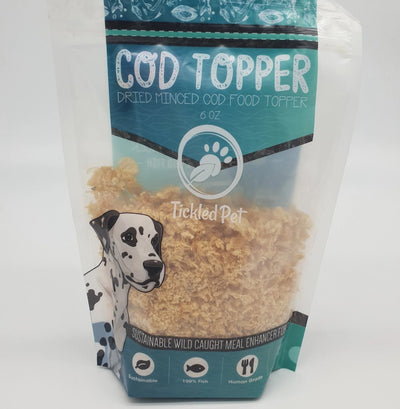 Tickled Pet All-Natural Icelandic Cod Food Topper Dehydrated Dog Chews - 6 oz Bag  