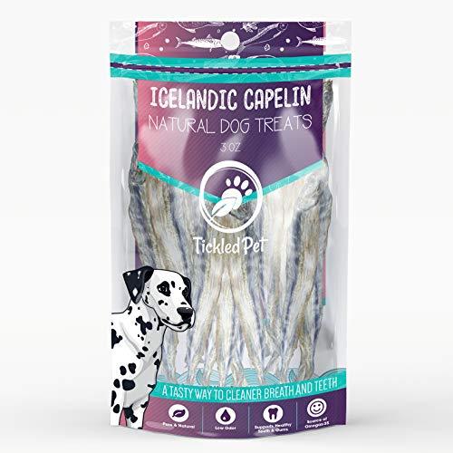 Tickled Pet All-Natural Icelandic Whole Capelin Dehydrated Dog Chews - 3 oz Bag  