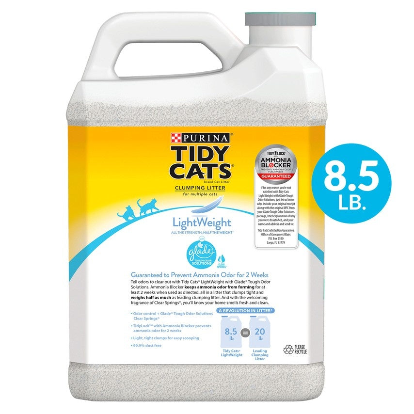 Tidy Cats Clear Springs Scent LightWeight Glade Tough Odor Solutions Clumping Cat Litter  