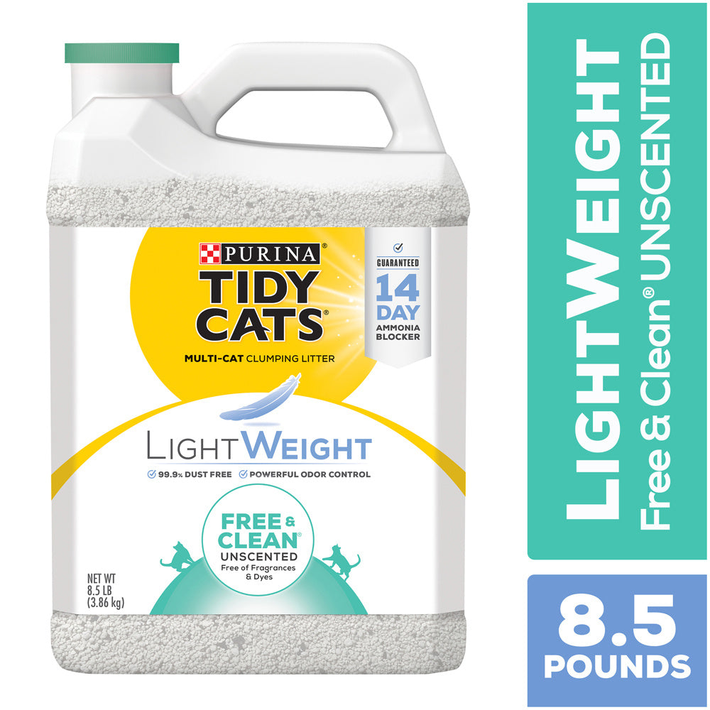 Tidy Cats Low Dust Clumping Cat Litter Lightweight Free & Clean Unscented Multi Cat Litter  