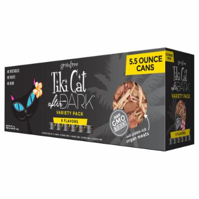 Tiki Cat After Dark Whole Foods Variety Pack Canned Cat Food - 5.5 oz Cans - Case of 8  