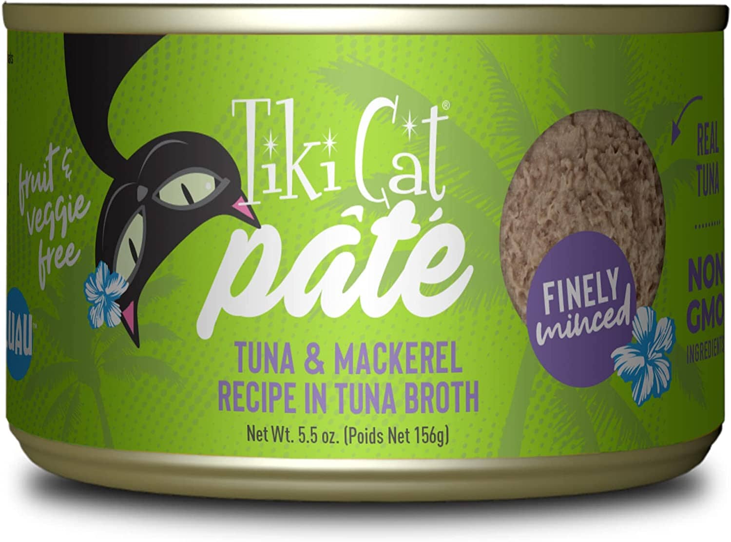 Tiki Cat Ahi Tuna & Mackerel Pate Luau Canned Cat Food - 5.5 Oz - Case of 8  
