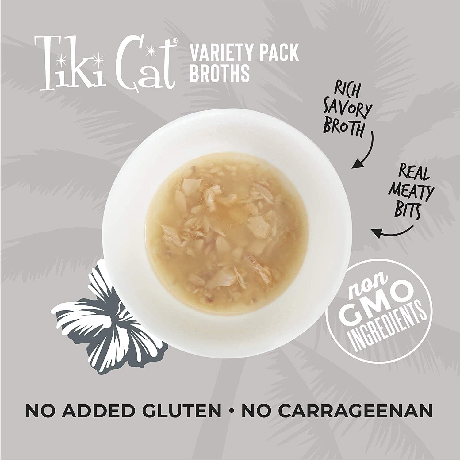 Tiki Cat Broth Variety Pack Cat Food Toppers - 1.3 Oz Pouch - Pack of 12  