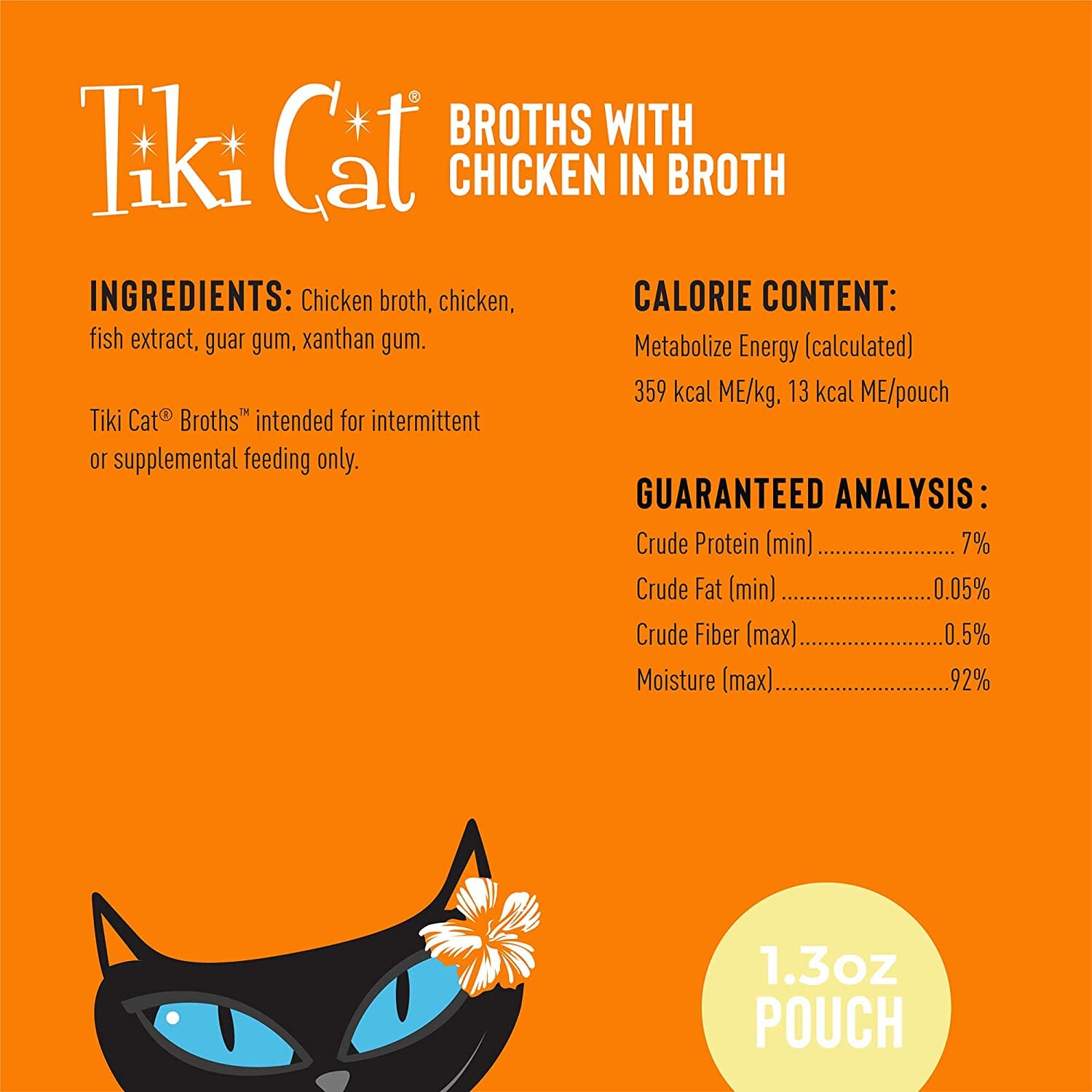 Tiki Cat Chicken Broth Cat Food Toppers - 1.3 Oz Pouch - Pack of 12  