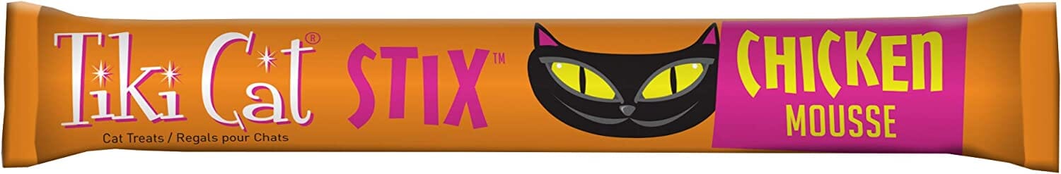 Tiki Cat Chicken Mousse STIX™ Cat Treats - (12 Tubes per Bag) - 6 Oz Bags - Pack of 12  