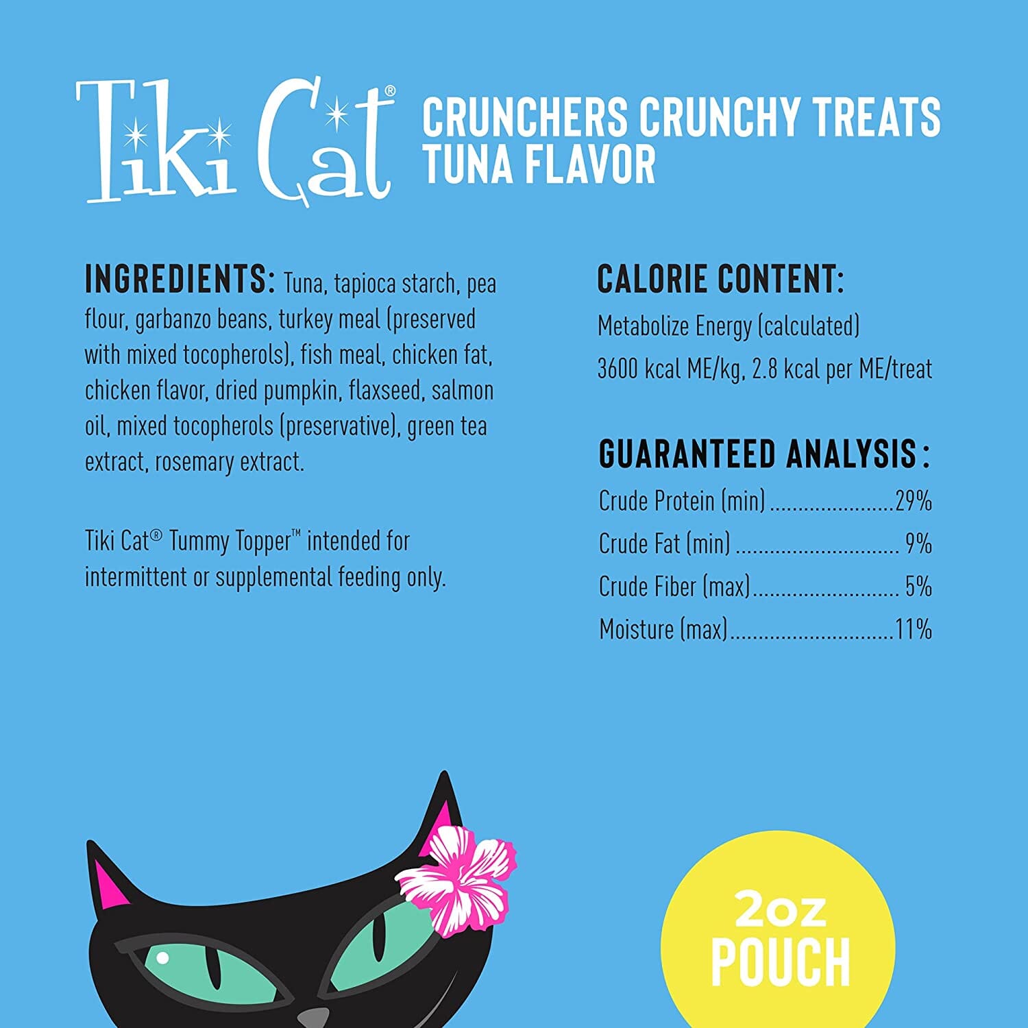 Tiki Cat Crunchers Tuna & Pumpkin Cat Food Toppers - 2 Oz Pouch - Pack of 6  