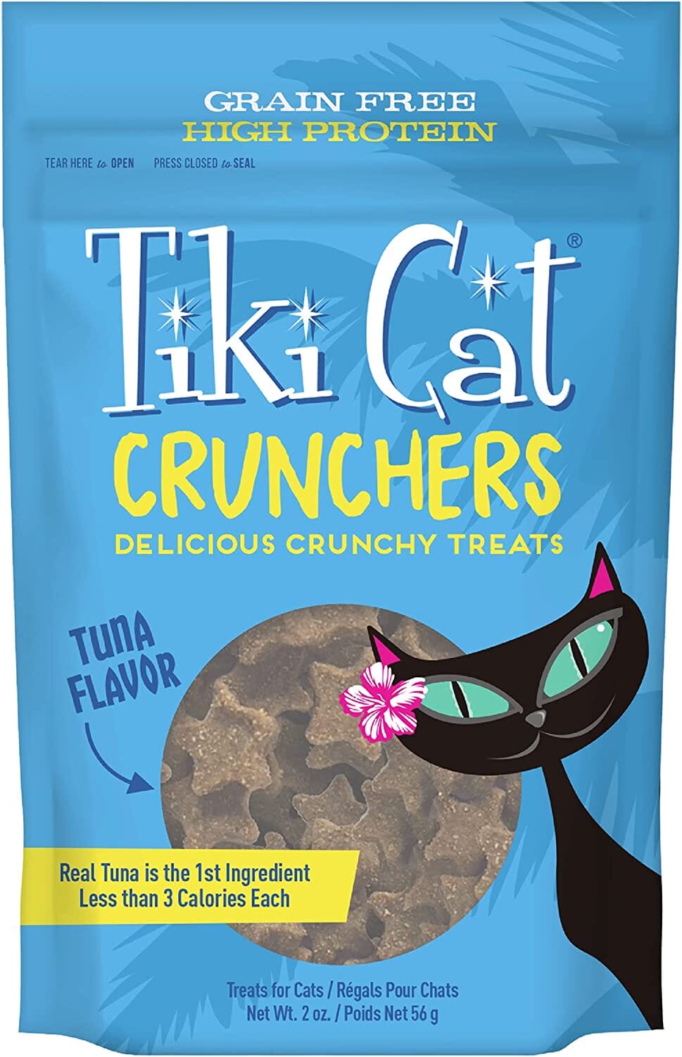 Tiki Cat Crunchers Tuna & Pumpkin Cat Food Toppers - 2 Oz Pouch - Pack of 6  